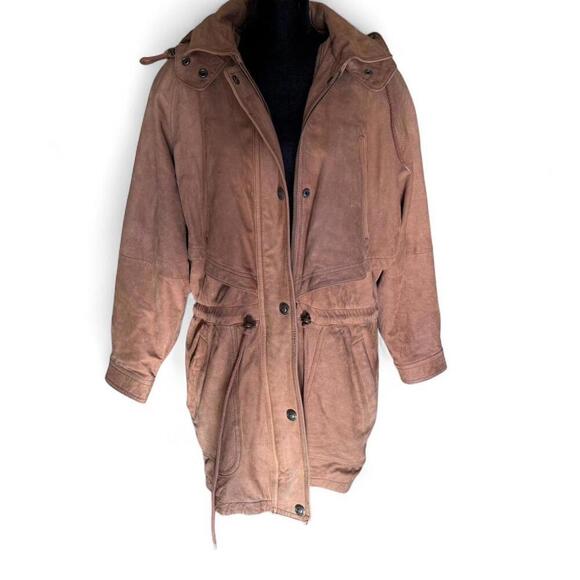 Other - 100% leather vintage brown jacket